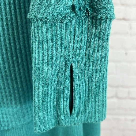 Free People We The Free North Shore Thermal Knit Tunic Top Turquoise XS - Picture 6 of 11